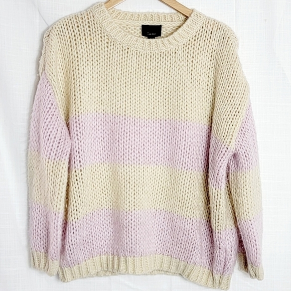 Anthropologie Lumiere Oversized Crew Neck Open Knit Women's Sweater Size S - Picture 1 of 5